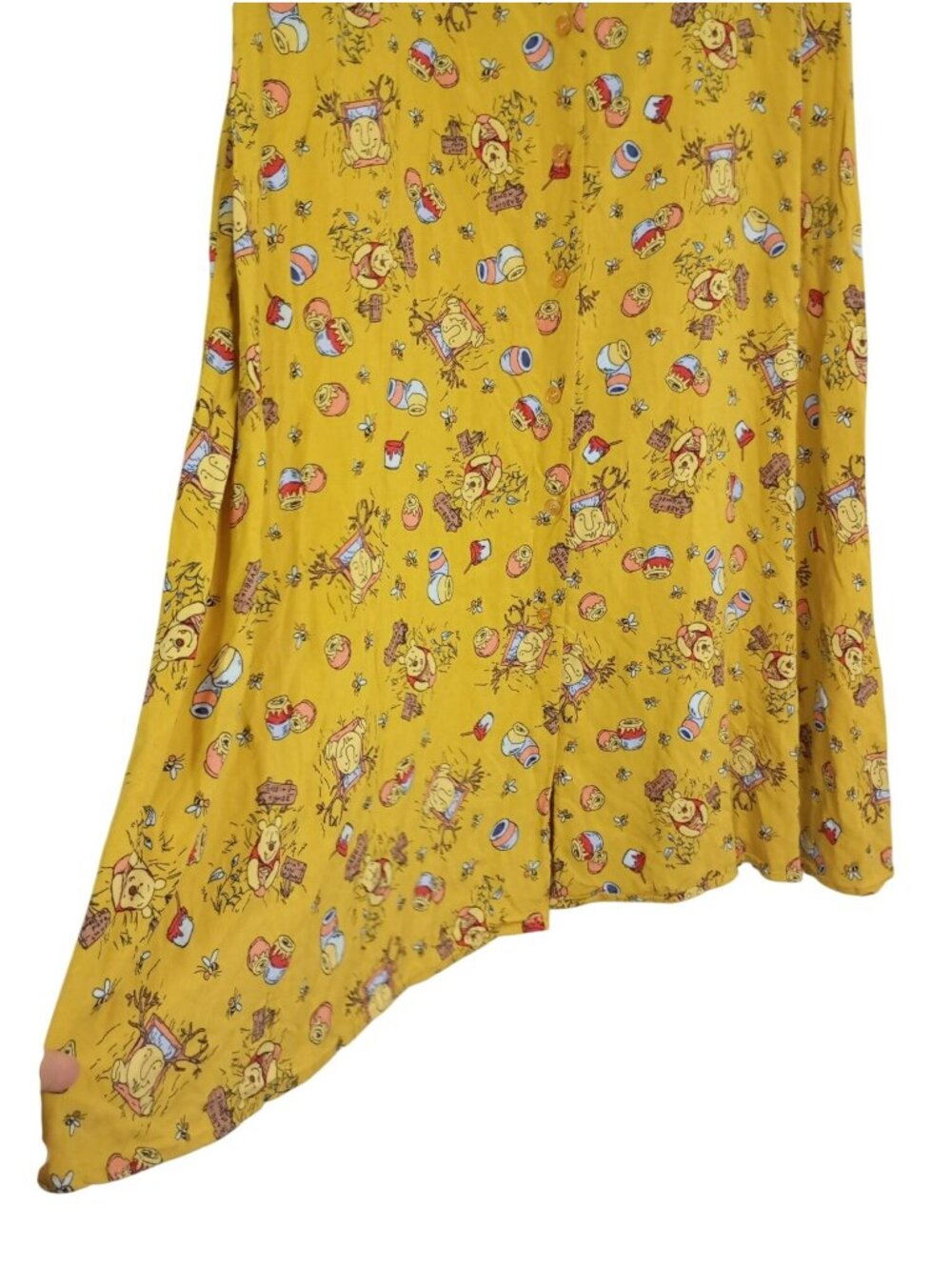 Disney Winnie The Pooh Yellow Skirt Button Front & All-Over Print Rayon Size 0 - Picture 4 of 10